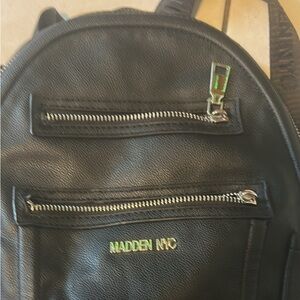 Steve Madden Black Backpack with Silver Zippers